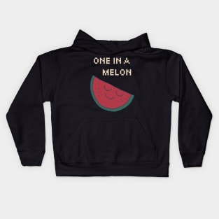 One In A Melon. 8Bit Pixel Art. One in a million. Kids Hoodie